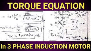 Torque Equation of 3 Phase Induction Motor | Tamil | Wisdom Krishna