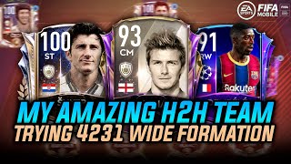 MY AMAZING H2H TEAM | TESTING OUT 4231 WIDE FORMATION | FIFA MOBILE 21 H2H SQUAD BUILDER |