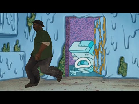 Big Smoke abuses Squidward's toilet