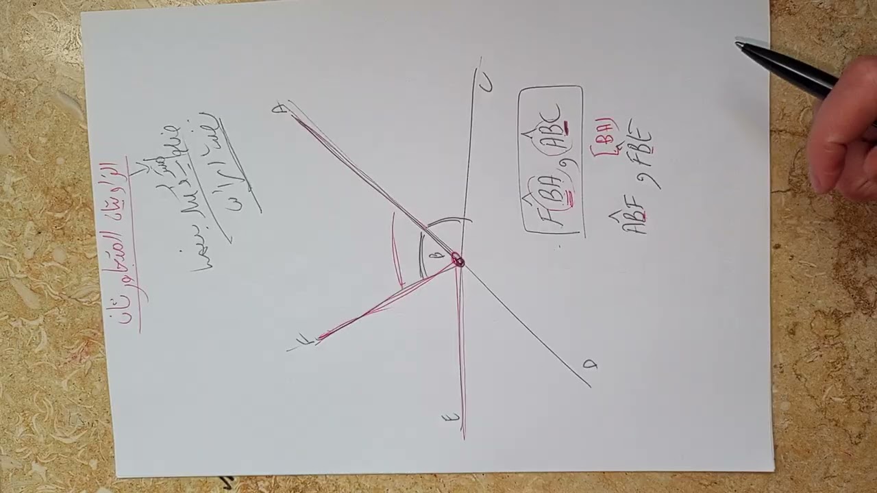 الزاويتان المتجاورتان (ثانية متوسط)