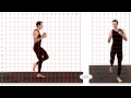 Athletic male front snap kick grid overlay  animation reference body mechanics