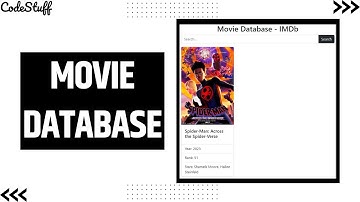 Movie Database | Tutorial | HTML and JavaScript