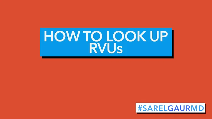 How to look up RVU values and CPT codes