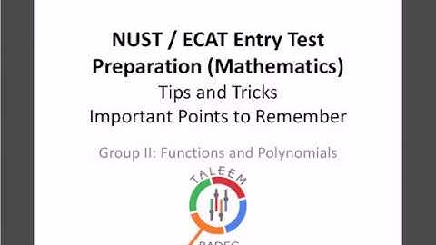 Entry Test Preparation: Mathematics Functions and Limits Part 1