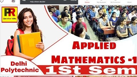 Delhi Polytechnic Applied Mathematics - 1 Previous Question Paper 2018 / 1st Sem