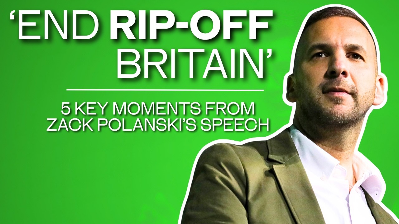‘Vote Green, watch Labour move’: 5 key moments from Zack Polanski’s speech