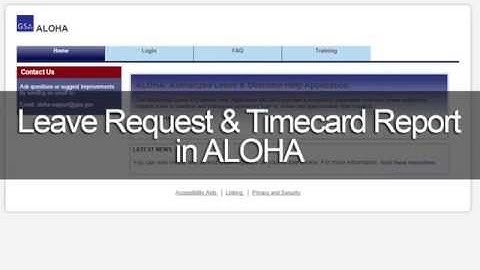 Leave Request and Timecard Report in ALOHA