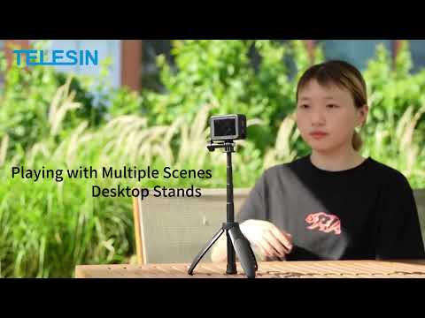 🎥 TELESIN 2nd Gen Mini Desktop Extendable Selfie Stick Monopod Tripod Stand Action Cameras S1-MNP-01 — Video review, click xem trên YouTube