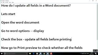 Famous How do I update all fields in a Word document? Profile