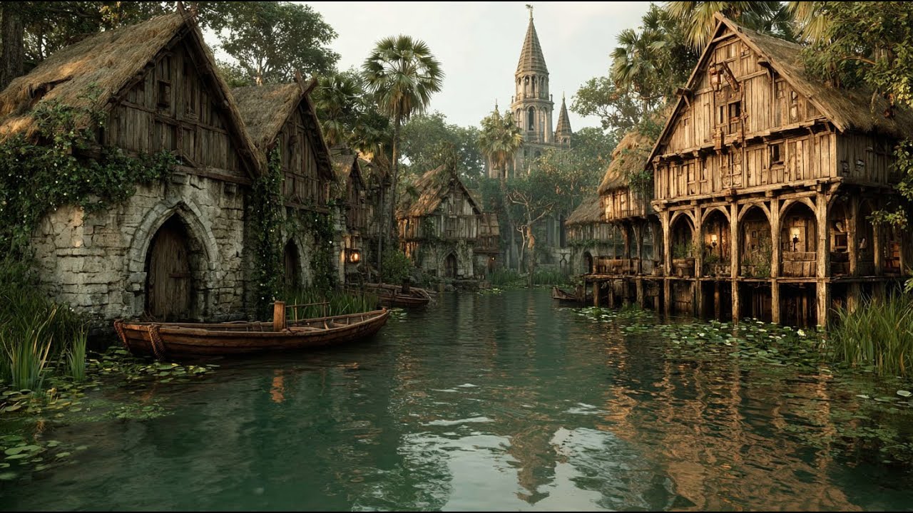 The Floating Hamlet | Medieval Fantasy Music & Animated Ambience