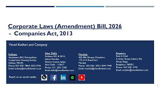 Webinar on Corporate Laws (Amendment) Bill, 2026