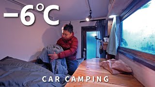 Winter solo car camping. Late at night, it suddenly starts to get cold. 6 degrees. Kei truck camper