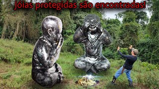 INCRÍVEL!!! Duas estátuas protegendo jóias na mata!😱