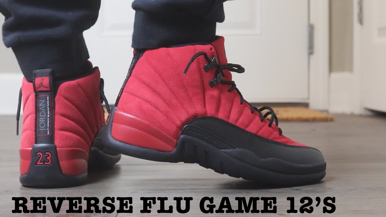 air jordan 12 flu game on feet