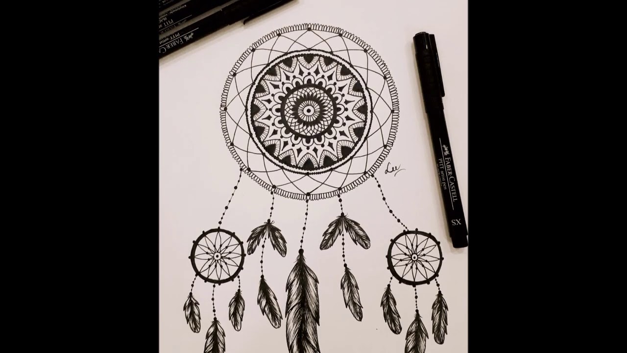 BEAUTIFUL ZENTANGLE ART DREAMCATCHER DOODLE BY Divya Vlogs YouTube
