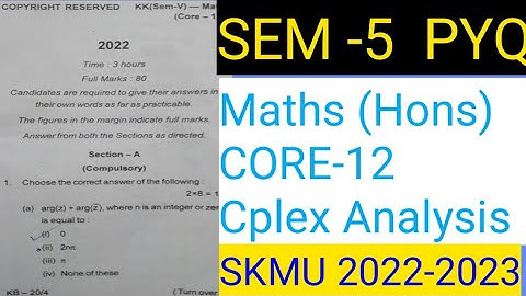 @nkstudystage #SEM -5#CORE -12#Math Hons#EXAM 2022-2023#SKMU #SKMU DUMKA  #previous year question
