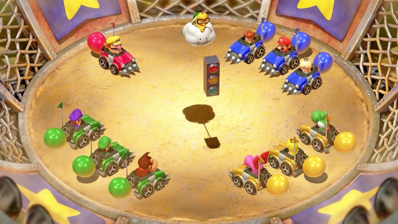 Mario Party Superstars - Wario vs All Characters Bumper Balloon Cars (Master Difficulty)