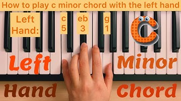 Piano Lesson 140: How to play c minor chord with the left hand step by step play along tutorial