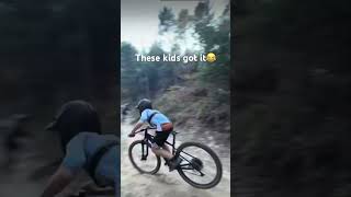 Everyone was alright! These kids are beasts 😂 #shorts #bike #fail #mtb