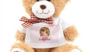 Custom Valentine's Teddy Bear With a Photo Frame screenshot 2