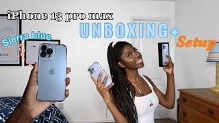 iPhone 13 Pro Max Unboxing + Setup | Sierra Blue 256GB + Accessories