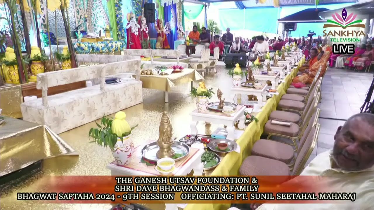 Shri Dave Bhagwandass & family Bhagwat Saptaha 2024 - 9th Session offi Pt Sunil Seetahal Maharaj