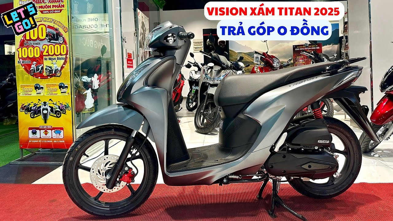 Giá Honda VISION 2025 Full Xám Titan Cực Đẹp & Ưu Đãi Trả Góp 0 Đồng 12/24 | Tuấn Hồng Đức 6