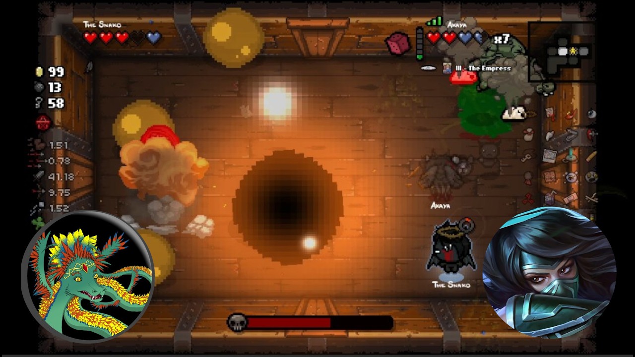 Er schaut nach rechts und sieht Polarlichter @auchAkaya - The Binding of Isaac #139