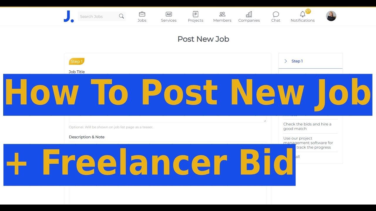 Posting jobs and getting freelancer bids