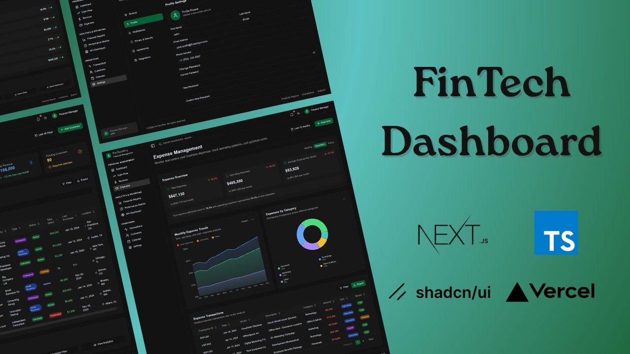 I Built a Complete FinTech Dashboard in 2025 | Next.js, React ...