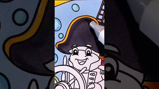 Captain Crab Pirate Adventure 🦀🏴☠️ | Easy Coloring Page #colorfulpleasure