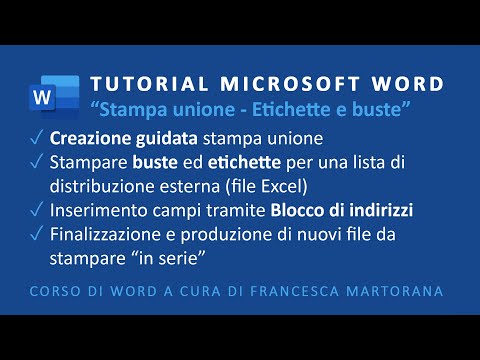 WORD | Microsoft 365 - Tutorial 25: Stampa unione - Etichette e buste in Word