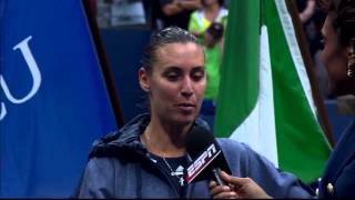 Flavia Pennetta's gracious trophy ceremony speech us open 2015