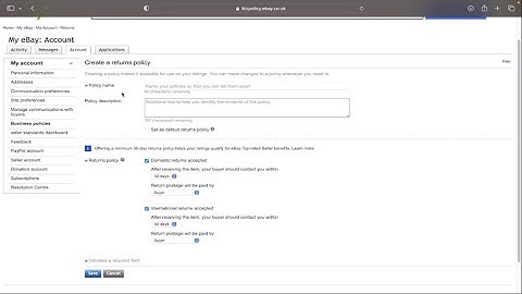 How to Create a Return Policy on Ebay