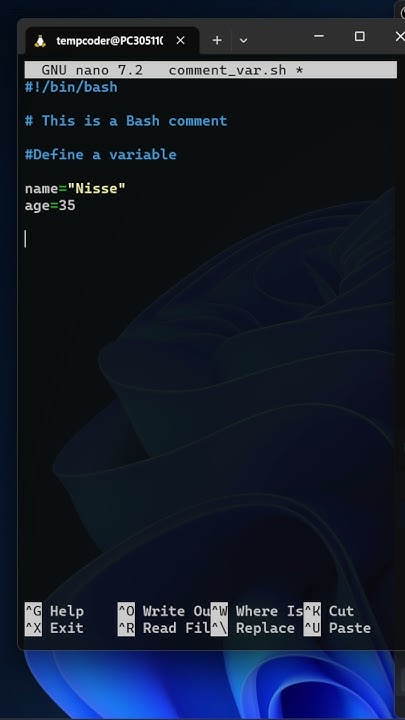 Bash shell scripting Comment and variables for beginner to advanced # ...