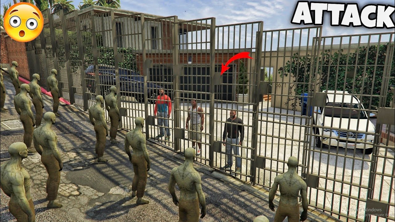Indian bike driving 3D Zombies Attack On Gta5 Franklin House Lekin Kyun?..