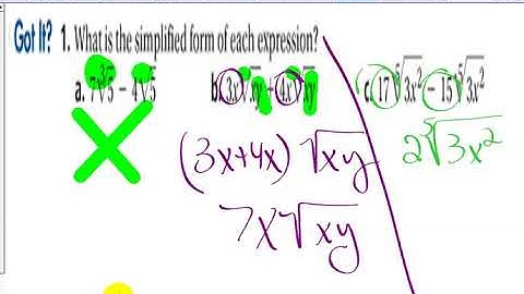 algebra 2:  6-3 , Binomial Radical Expressions