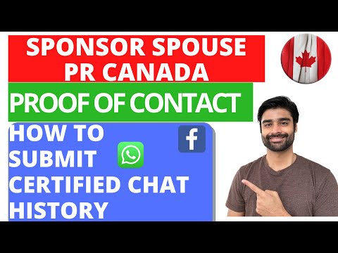 SPOUSE PR CANADA PROOF OF CONTACT - CHAT HISTORY & CERTIFIED TRANSLATION