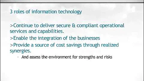 Managing Merger Risks in an IT Organziation
