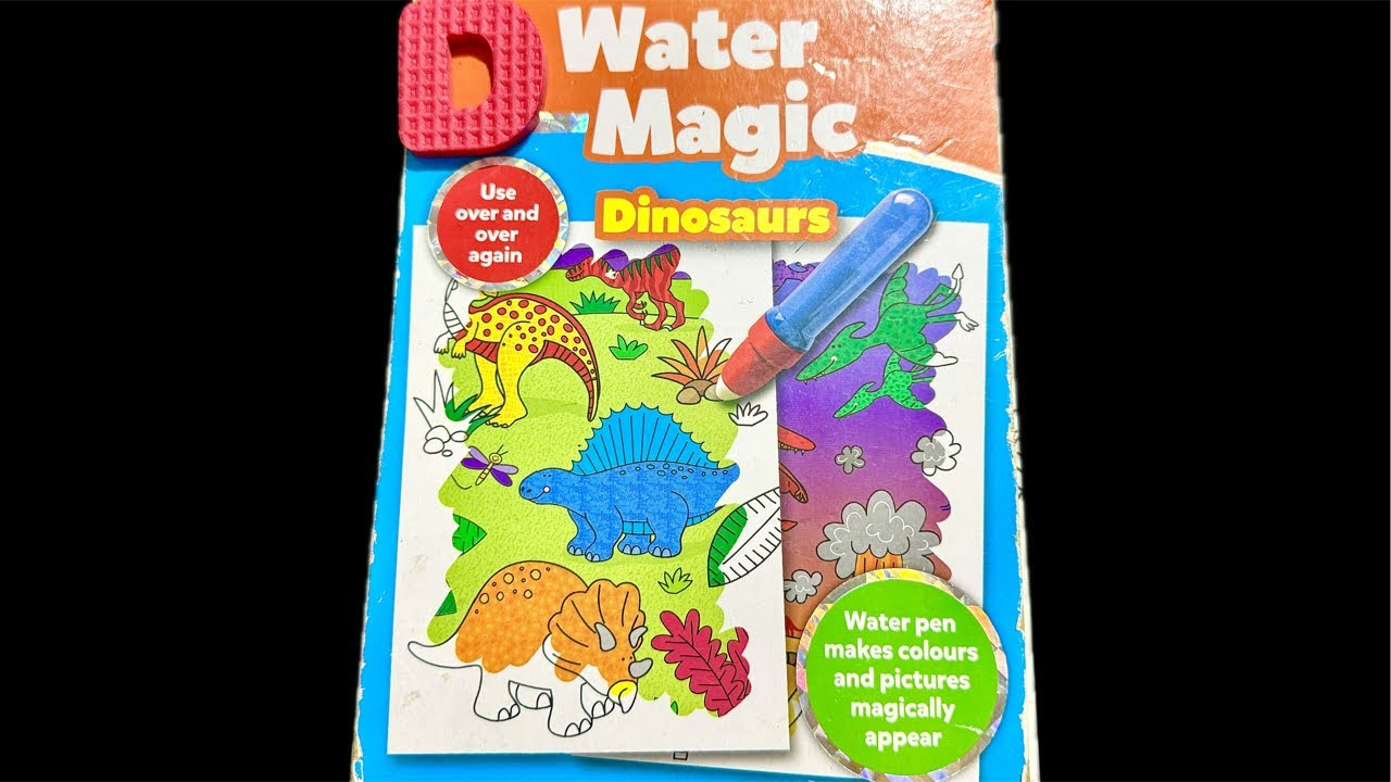 Learn letter D with dinosaur water magic painting