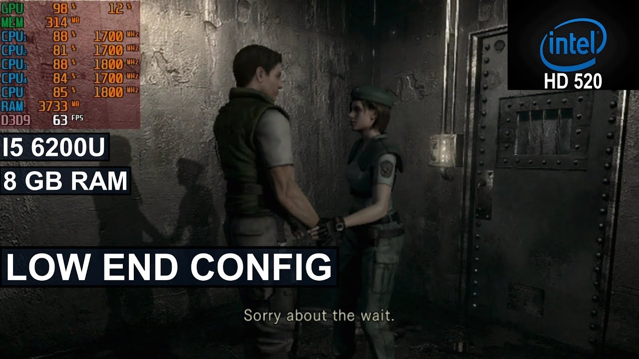Resident Evil HD Remaster Intel HD 520 + Low End Config