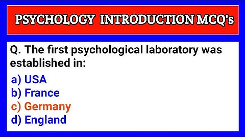 "Introduction to Psychology | Most Important MCQs for Competitive Exams 2025