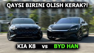 60 000$ tanlov KIA K8 ga qarshi BYD HAN - qaysi biri puliga arziydi