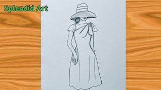 Attitude girl drawing with hat| drawing easy girl| @SPLENDIDART