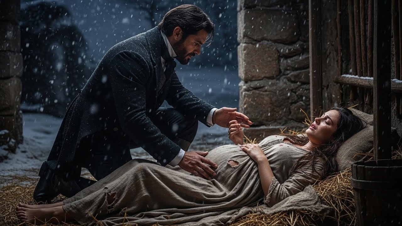 Hacendado viudo encuentra joven sola dando a luz en Navidad — y lo que hizo la dejó sin palabras!