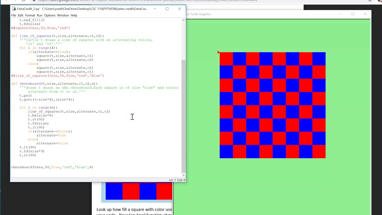 How to draw Chess Board  Python Turtle Graphics Program Example 6