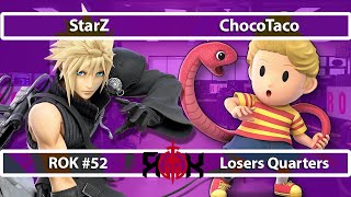 StarZ (Cloud) vs ChocoTaco (Lucas) - ROK Esports Smash Ultimate #52 - Losers Quarters