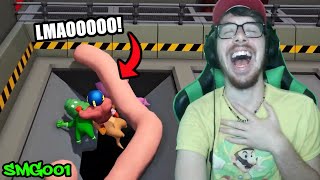 THEY ALL FELL! | SML Gaming - WHO'S THE BEST AT GANG BEASTS? Reaction!