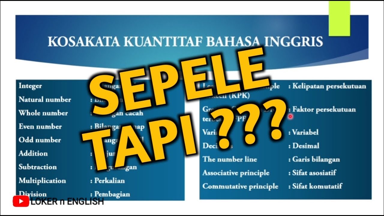 Soal TPS UTBK 2020 Pengetahuan Kuantitatif bahasa Inggris - SBMPTN 2020