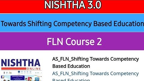NISHTHA 3.0 Towards Shifting Competency Based Education | Course-2.